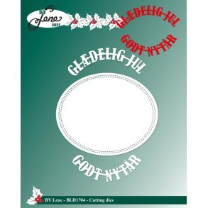 Dies/skre stencils, By Lene's BLD1704 - Gldelig Jul, Godt Nytr