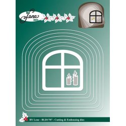 Dies/skre stencils, By Lene's BLD1707 - Tunnel-baggrunde, Staldvindue &amp; Stearinlys