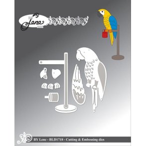 Dies/skre stencils, By Lene's BLD1718, Papegje