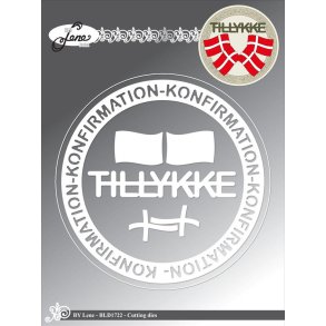 Dies/skre stencils, By Lene's BLD1722, Rund Konfirmations ramme