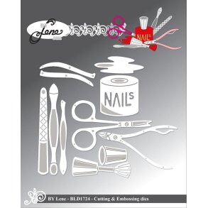Dies/skre stencils, By Lene's BLD1724, Manicure ting, neglelak, filer, saks