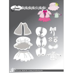 Dies/skre stencils, By Lene's BLD1730, Tilbehr til Panda BLD1727, Pigetj, kyse, strikketj