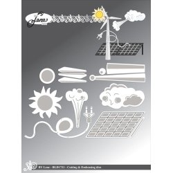 Dies/skre stencils, By Lene's BLD1731, Vedvarende energi - solceller, sol, vindmller, vind, strm