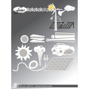 Dies/skre stencils, By Lene's BLD1731, Vedvarende energi - solceller, sol, vindmller, vind, strm