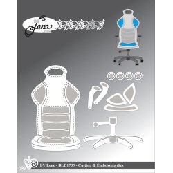 Dies/skre stencils, By Lene's BLD1735, Gamer stol