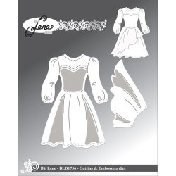 Dies/skre stencils, By Lene's BLD1736, Kjole m/skrt