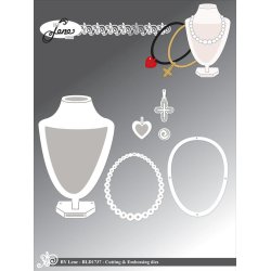 Dies/skre stencils, By Lene's BLD1737, Smykker, halskde, armbnd, buste 