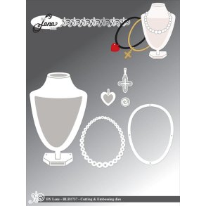 Dies/skre stencils, By Lene's BLD1737, Smykker, halskde, armbnd, buste 