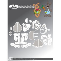 Dies/skre stencils, By Lene's BLD1750, Store Kaniner