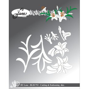 Dies/skre stencils, By Lene's BLD1753, Liljer