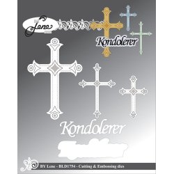 Dies/skre stencils, By Lene's BLD1754, Kors og Kondolerer