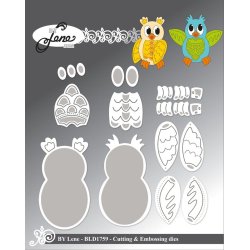 Dies/skre stencils, By Lene's BLD1759, Ugler