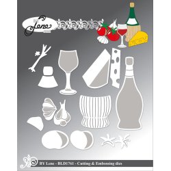 Dies/skre stencils, By Lene's BLD1761, Vin &amp; Ost