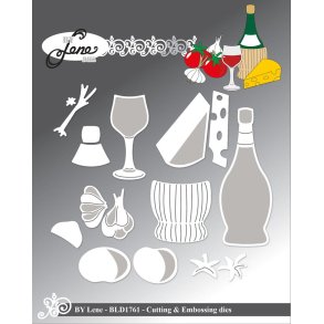 Dies/skre stencils, By Lene's BLD1761, Vin & Ost