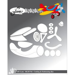 Dies/skre stencils, By Lene's BLD1766, Flyvemaskine