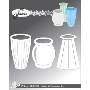 Dies/skre stencils, By Lene's BLD1769, 3 Vaser