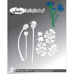 Dies/skre stencils, By Lene's BLD1771, Kornblomster