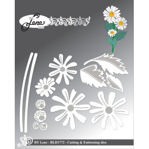 Dies/skre stencils, By Lene's BLD1772, Margueritter