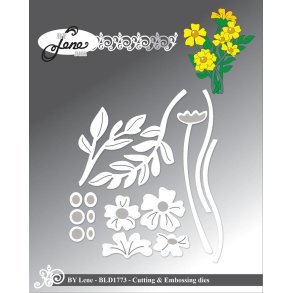 Dies/skre stencils, By Lene's BLD1773, Smrblomster