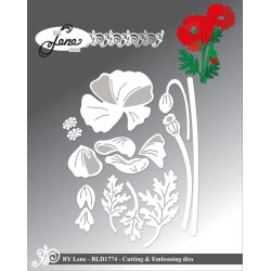 Dies/skre stencils, By Lene's BLD1774, Valmuer