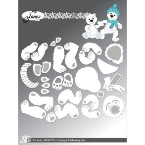 Dies/skre stencils, By Lene's BLD1778, Isbjrn