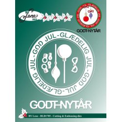 Dies/skre stencils, By Lene's BLD1785, Rund tekst "Gldelig Jul"