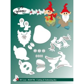 Dies/skre stencils, By Lene's BLD1786, XL-nisse (strre model af BLD1001)