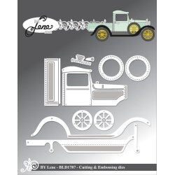 Dies/skre stencils, By Lene's BLD1787, Gammel bil