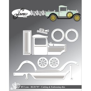 Dies/skre stencils, By Lene's BLD1787, Gammel bil