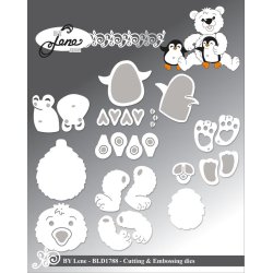 Dies/skre stencils, By Lene's BLD1788, Lille isbjrn &amp; Pingviner