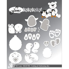 Dies/skre stencils, By Lene's BLD1788, Lille isbjrn & Pingviner