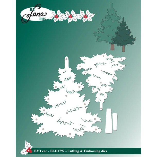 Dies/skre stencils, By Lene's BLD1792, Fyrtrer / juletrer