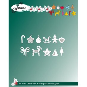 Dies/skre stencils, By Lene's BLD1793, Smt julepynt