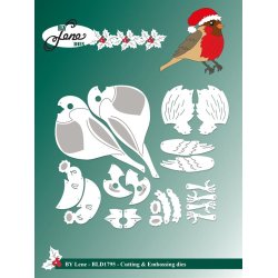 Dies/skre stencils, By Lene's BLD1795, Jule fugl (rdhals)