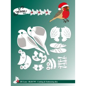 Dies/skre stencils, By Lene's BLD1795, Jule fugl (rdhals)