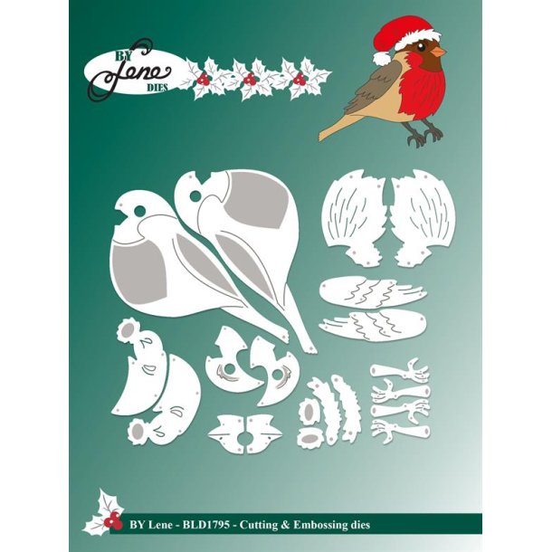 Dies/skre stencils, By Lene's BLD1795, Jule fugl (rdhals)