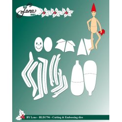 Dies/skre stencils, By Lene's BLD1796, langbenet julenisse