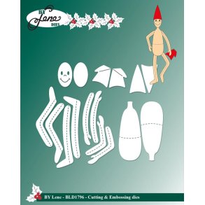 Dies/skre stencils, By Lene's BLD1796, langbenet julenisse