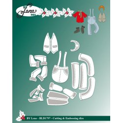 Dies/skre stencils, By Lene's BLD1797, Tilbehr til langbenet julenisse - BLD1796