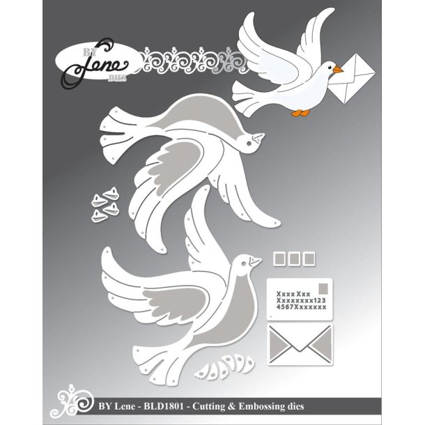 Dies/skre stencils, By Lene's BLD1801, Brevduer