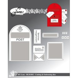 Dies/skre stencils, By Lene's BLD1802, Postkasse &amp; breve