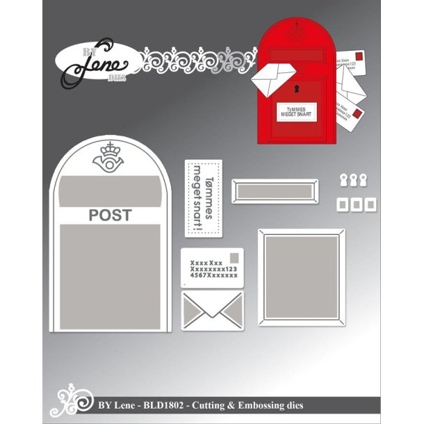 Dies/skre stencils, By Lene's BLD1802, Postkasse &amp; breve