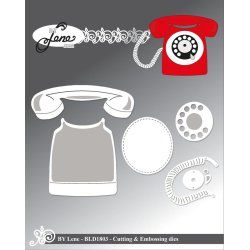 Dies/skre stencils, By Lene's BLD1803, Gammeldags telefon m/drejeskive