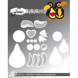 Dies/skre stencils, By Lene's BLD1805, Stor Tukan