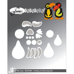 Dies/skre stencils, By Lene's BLD1806, Lille Tukan