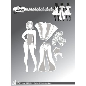 Dies/sk�re stencils, By Lene's BLD1813, pige silhuet, kjole, bukser, nederdel, top & bluse