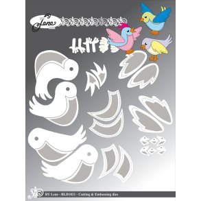 Dies/sk�re stencils, By Lene's BLD1821, Fugle 