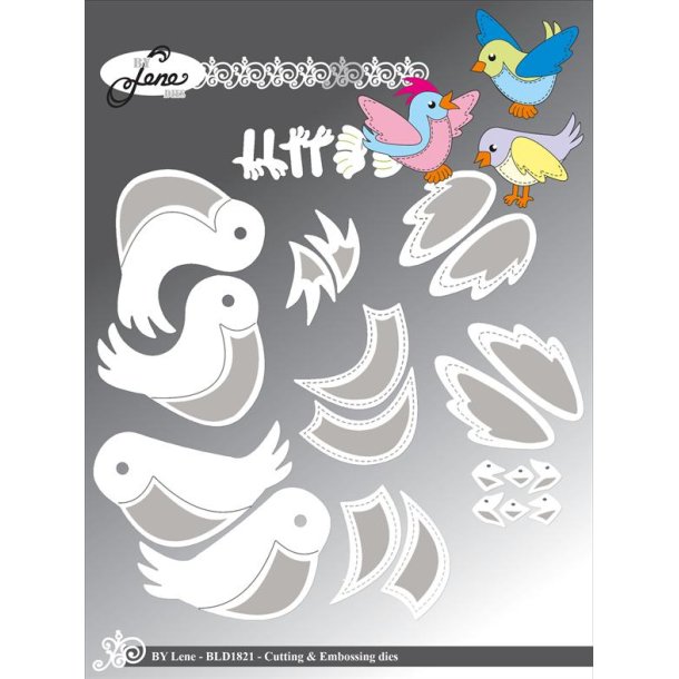 Dies/sk�re stencils, By Lene's BLD1821, Fugle 