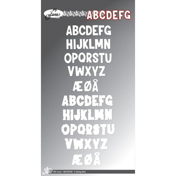 Dies/sk�re stencils, By Lene's BLD1828, Alfabet m/skygge