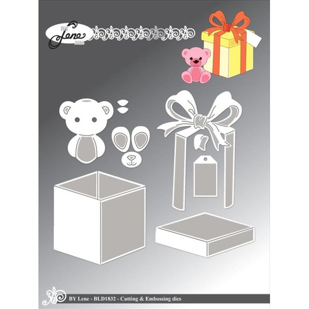 Dies/sk�re stencils, By Lene's BLD1832, Gave og bamse